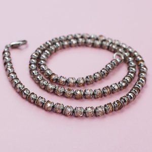 Simple champagne crystal choker, dainty faceted gemstone bead necklace